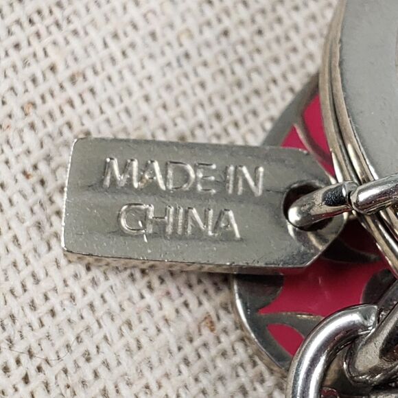 Coach BCA Breast Cancer Awareness Pink Multi Mix Crystal Enamel Keychain Charms - Picture 15 of 16